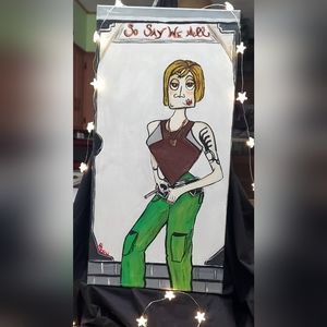 12x24 Original Acrylic Painting "Starbuck knows best"